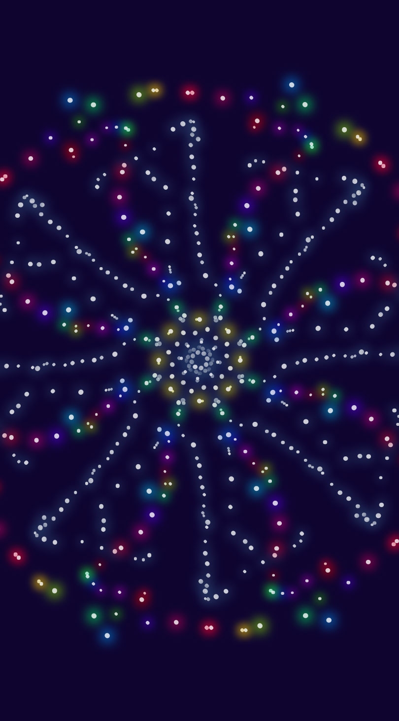 An artwork of a rainbow galaxy.